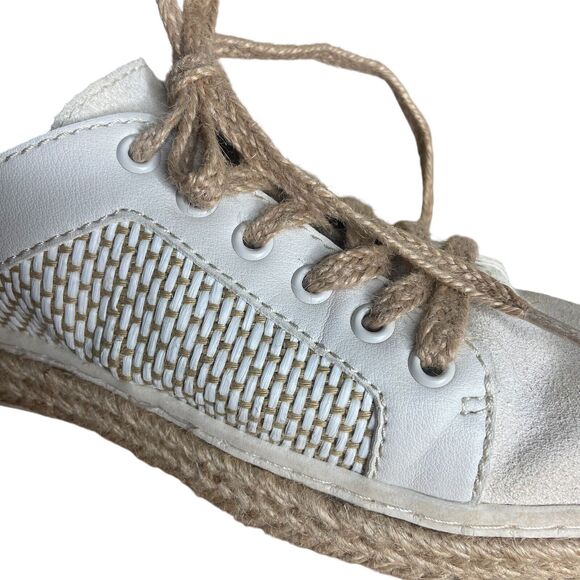 Dolce Vita Sneakers Size 8.5 Lian Lace-Up Slip-On Espadrille Platform Leather - Picture 5 of 12